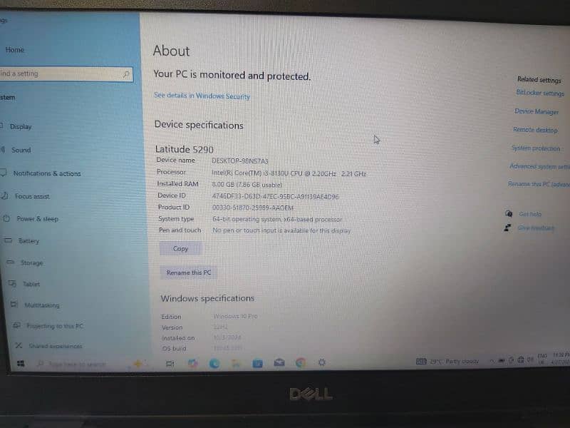 Dell Latitude 5290 i3 8th Gen 4