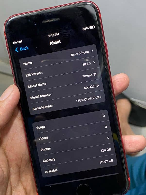 IP SE 2ND GEN / 128GB / JV SIM TIME / BATTERY 80% /ALL OK 5