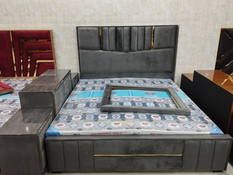 poshish bed /double bed / side poshish bed / king size bed / bed set 6