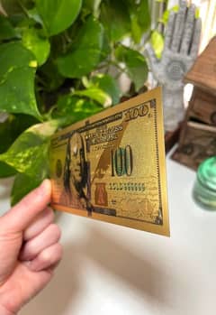 Set (5) Premium Golden Prop 100 dlr Bill for Manifesting & Collection