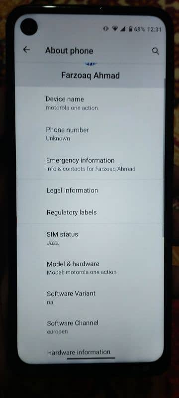 Motorola Moto One Action 6 gb 64Gb 2