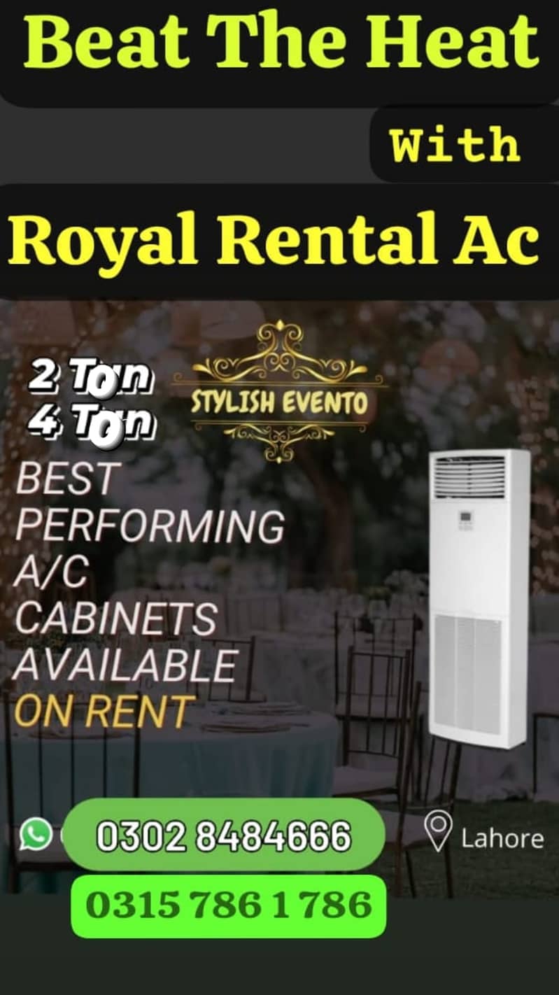 Ac Rent on Lahore,Ac Chiller,Cabinet Ac,Rental Service/Generator rent 0