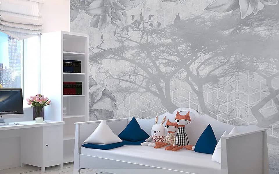 Wallpapers / Vinyl Floor / 3D Wallpaper / Wooden Floor/ Grass / Blind 1
