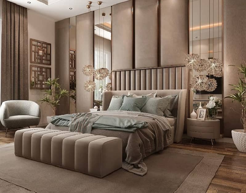 bed / wooden bed / bed set / dreesing table / furniture 19