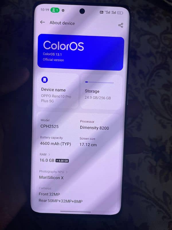 oppo reno 10 pro 5g. 16 256gb 1