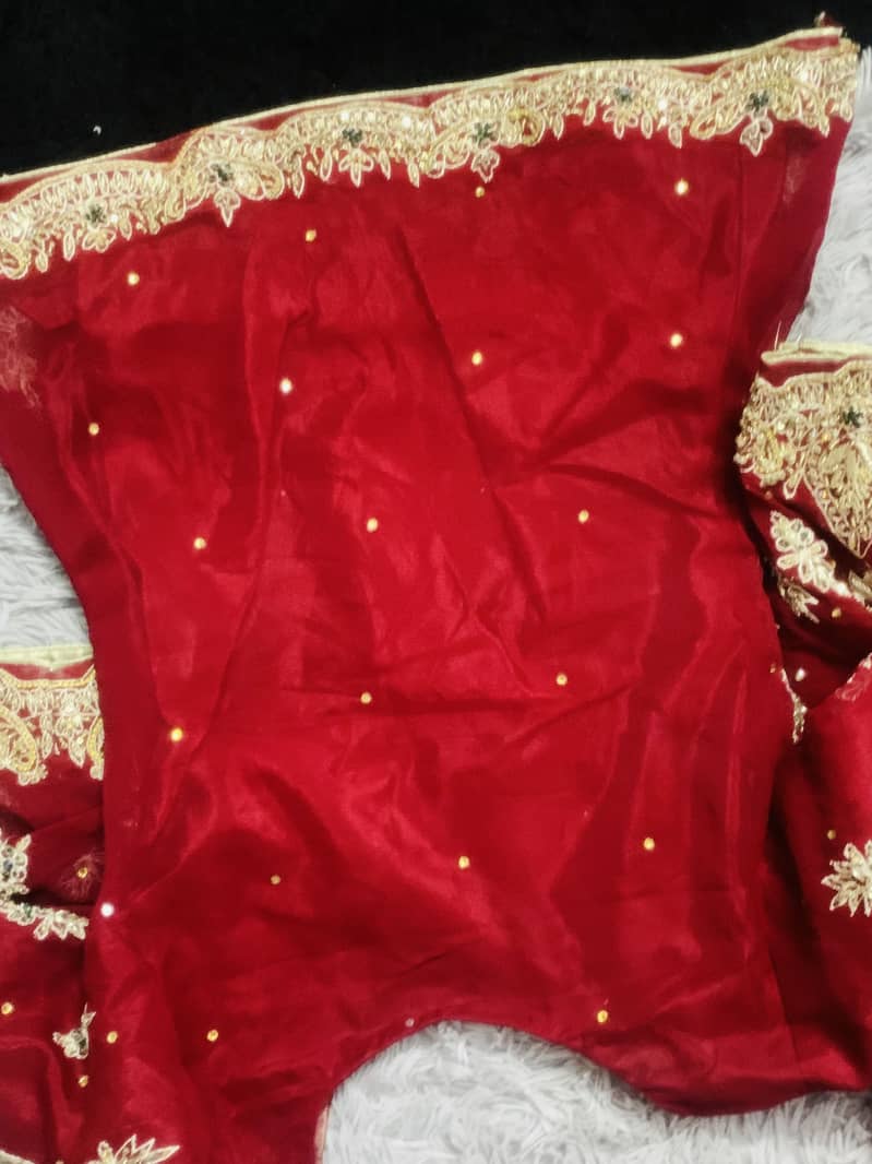 Bridal Mehroon Lehnga . Heavy Handwork - zari ,Gota , seQuins- pearls 1