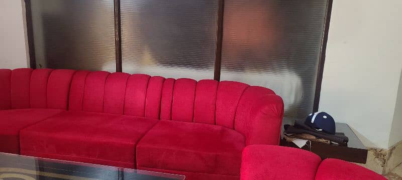 red colour sofa slightly  used 6