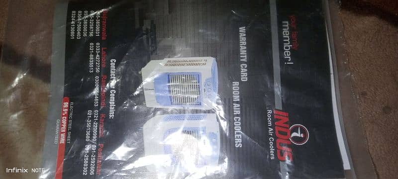 indus air cooler only one month use with box and viranty card 8