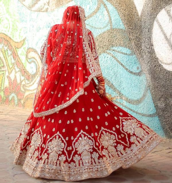 bright red bridal dress 1