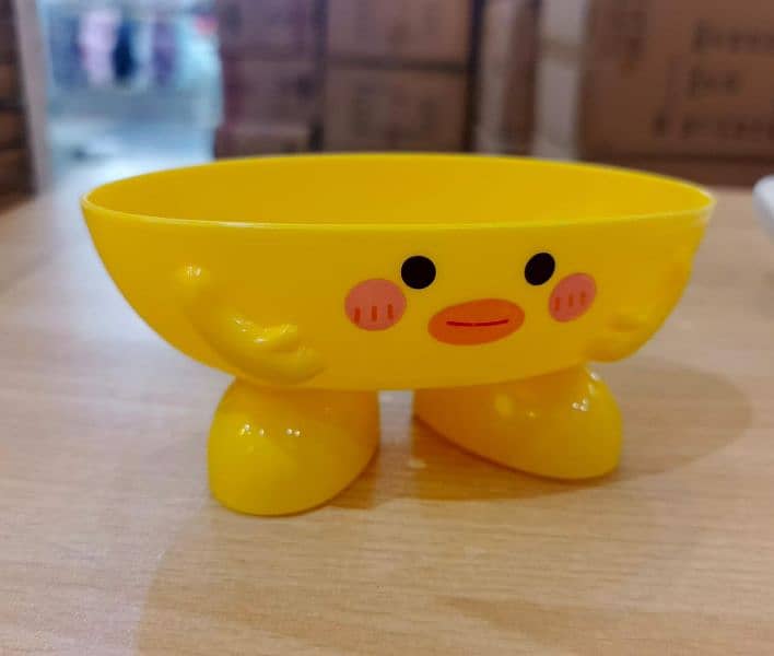 Cute Duck Design Oval Plastic Soap Dish 0