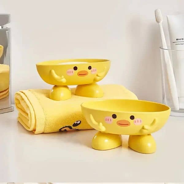 Cute Duck Design Oval Plastic Soap Dish 2