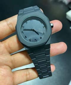 Full arabic black watch 1 year warranty