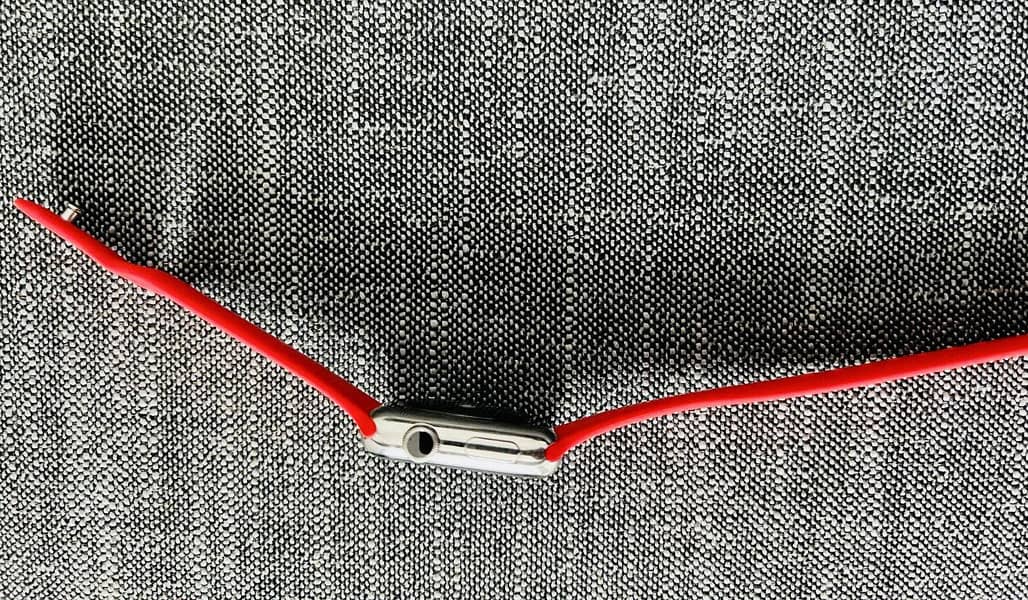 Apple WATCH STAINLESS STEEL NEW Condition 42MM Complete BOX Red Band 3