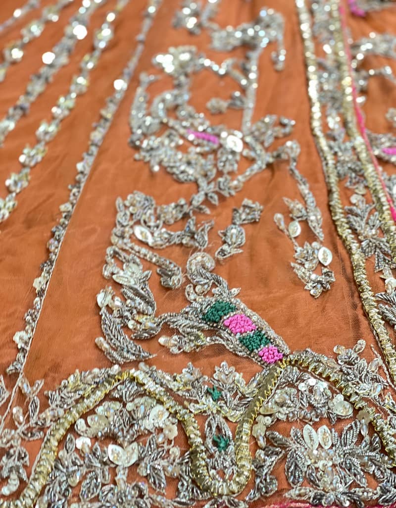 Fancy bridal angrakha dress for mehndi 5