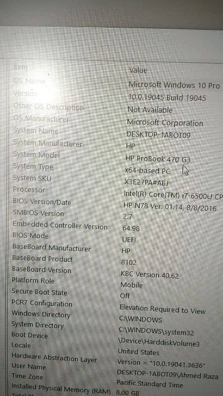 HP probook 470 G3 1