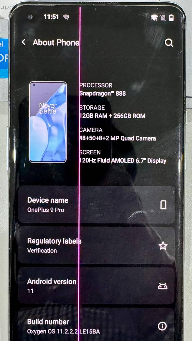 One Plus 9 Pro line on Screen 12GB 256GB 2