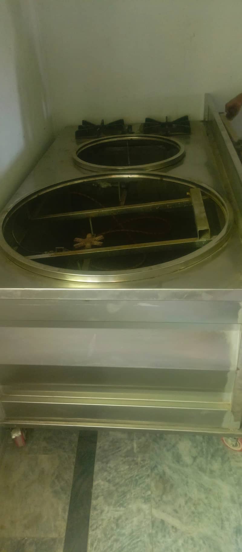 Restaurant Counter, Chairs , Tables , Pressure cooker , 4ft Tawa etc 1