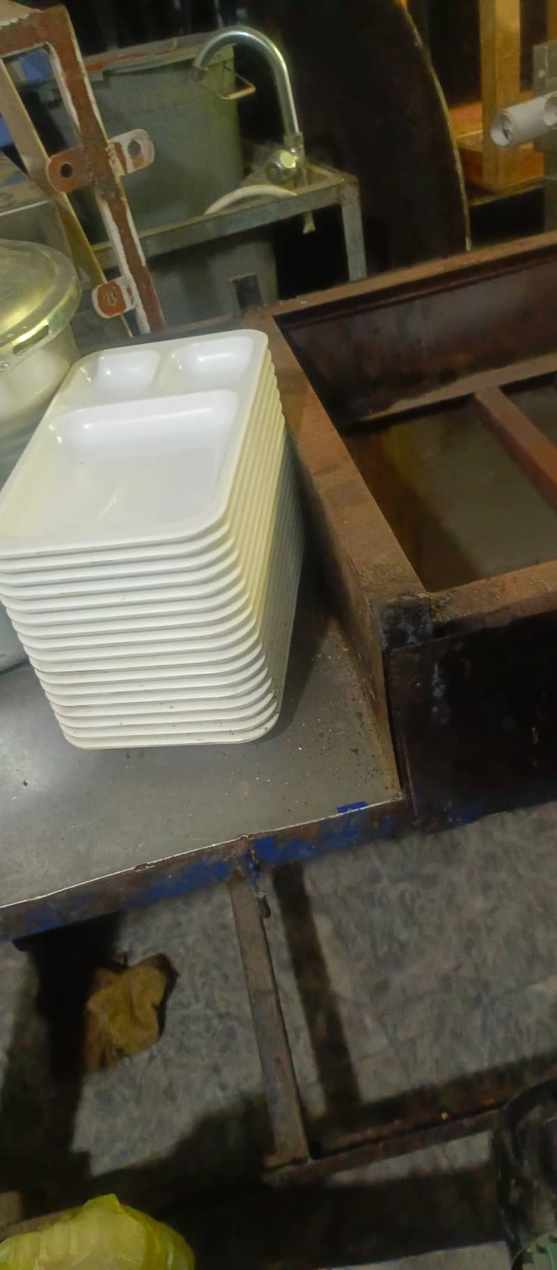 Restaurant Counter, Chairs , Tables , Pressure cooker , 4ft Tawa etc 4