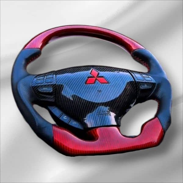 Mitsubishi lancer carbon fiber steering 1