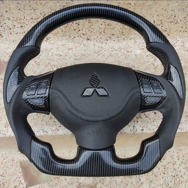Mitsubishi lancer carbon fiber steering 2