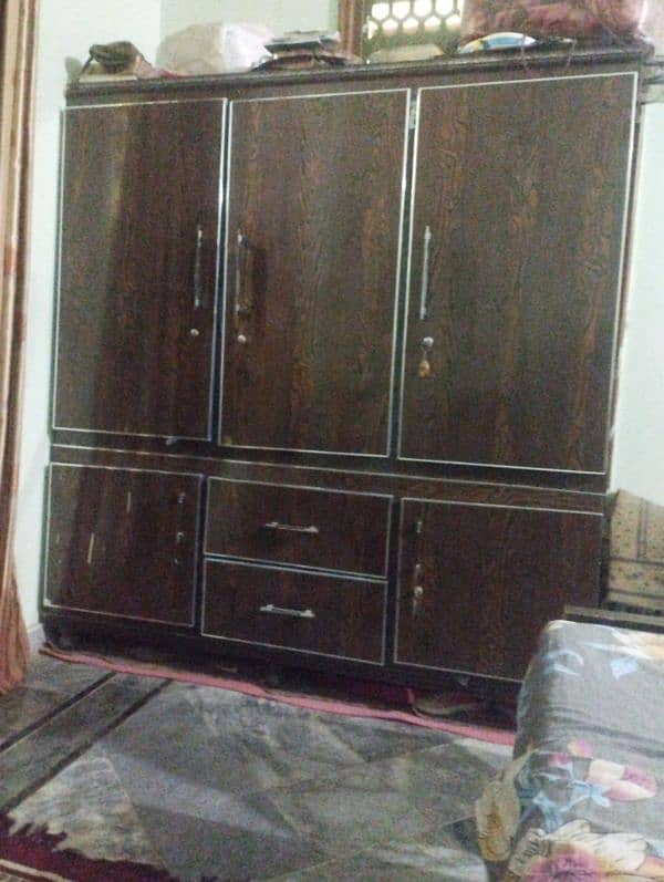three door wooden almari for sale 0