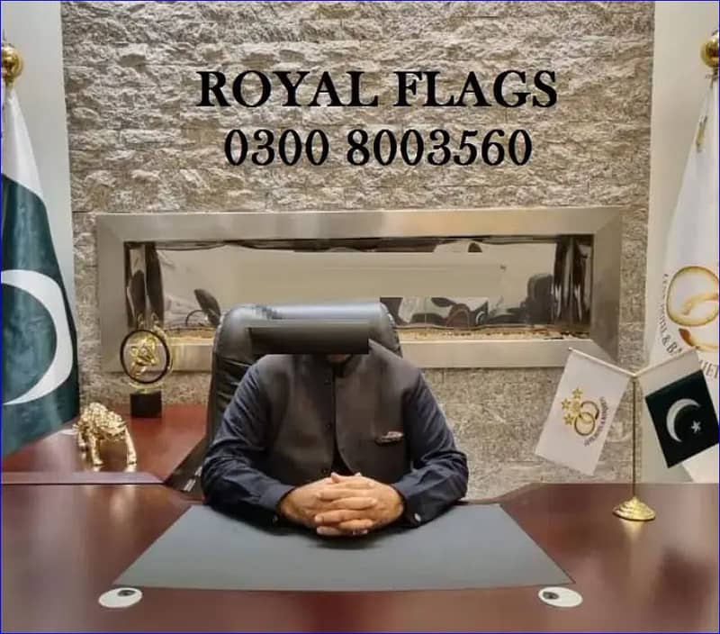 CEO Luxury Pakistan Flag & Custom Logo Table Flag for CEO office Decor 5
