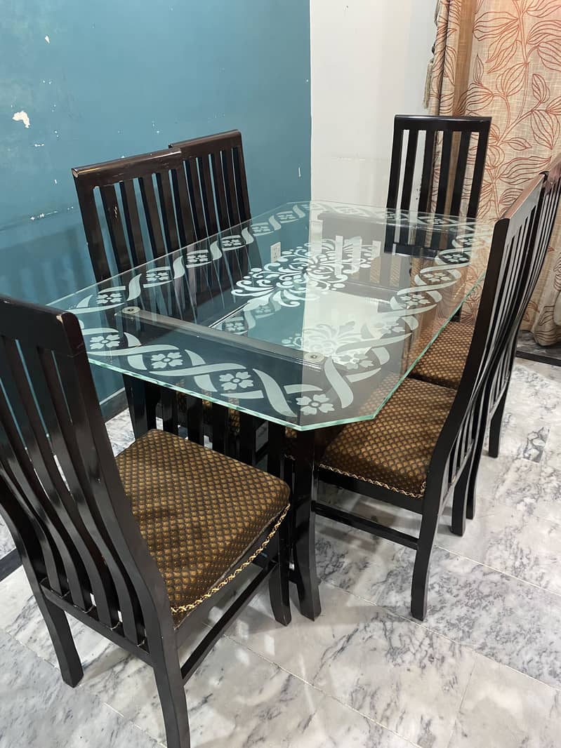 Dinning Table,dining with 6 chairs,luxury dining,glass top dining 5