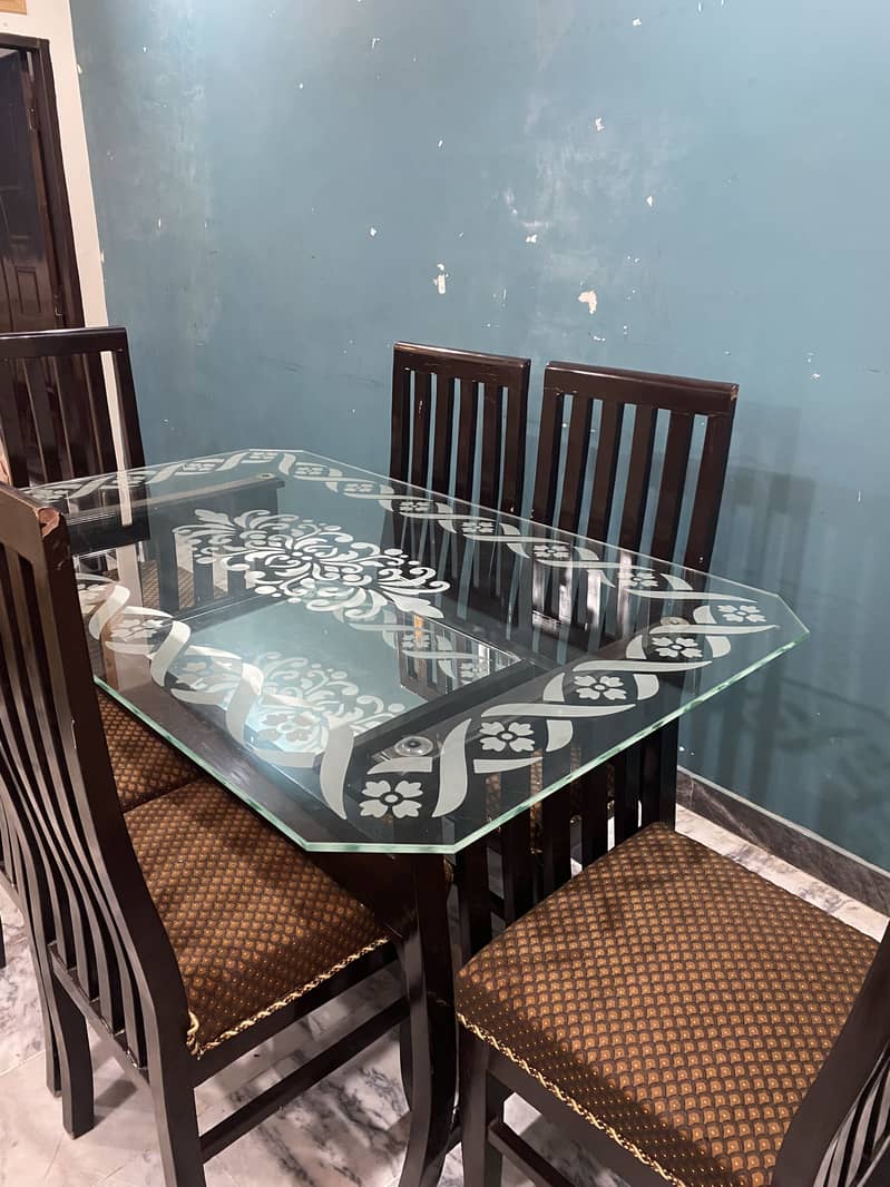 Dinning Table,dining with 6 chairs,luxury dining,glass top dining 7
