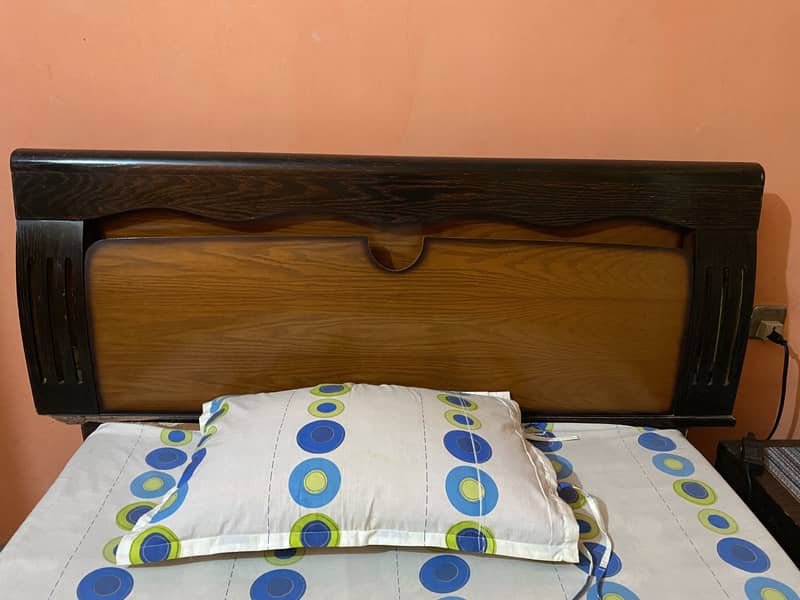Wooden Single Bed with Mattress and Wall Mounted Dressing 3