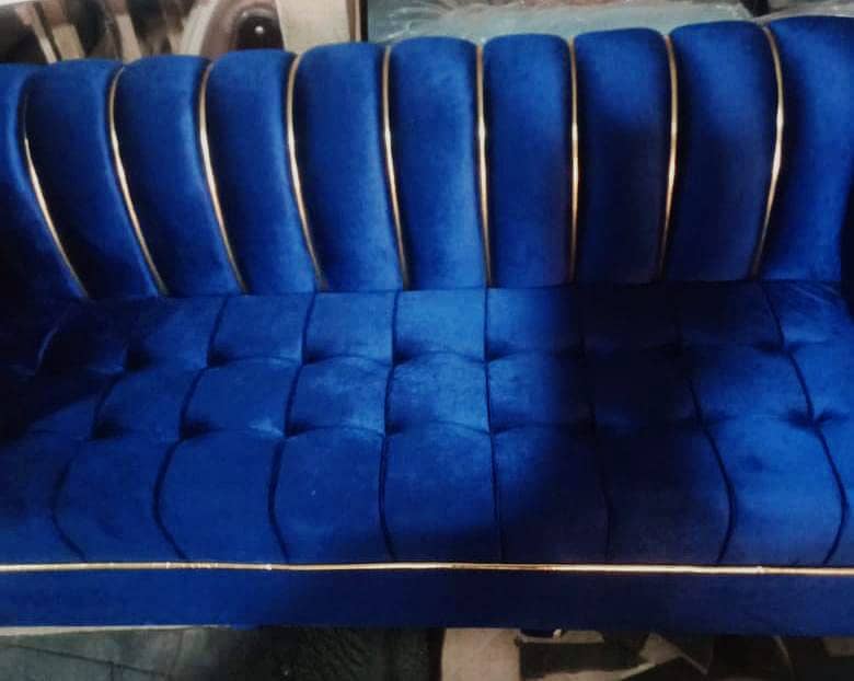 Blue Seven Seater Sofa Set with Table 2