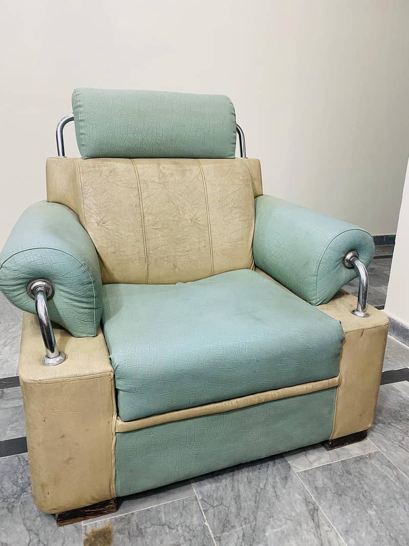 Leather sofa with table for sale 2
