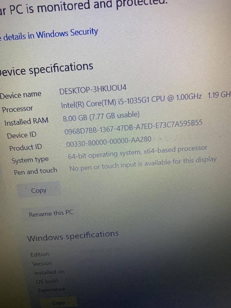 I5 Dell Inspiron 3593 | 10th Gen | 8/256GB SSD | 2GB Nvidia 1