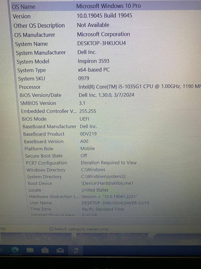 I5 Dell Inspiron 3593 | 10th Gen | 8/256GB SSD | 2GB Nvidia 5