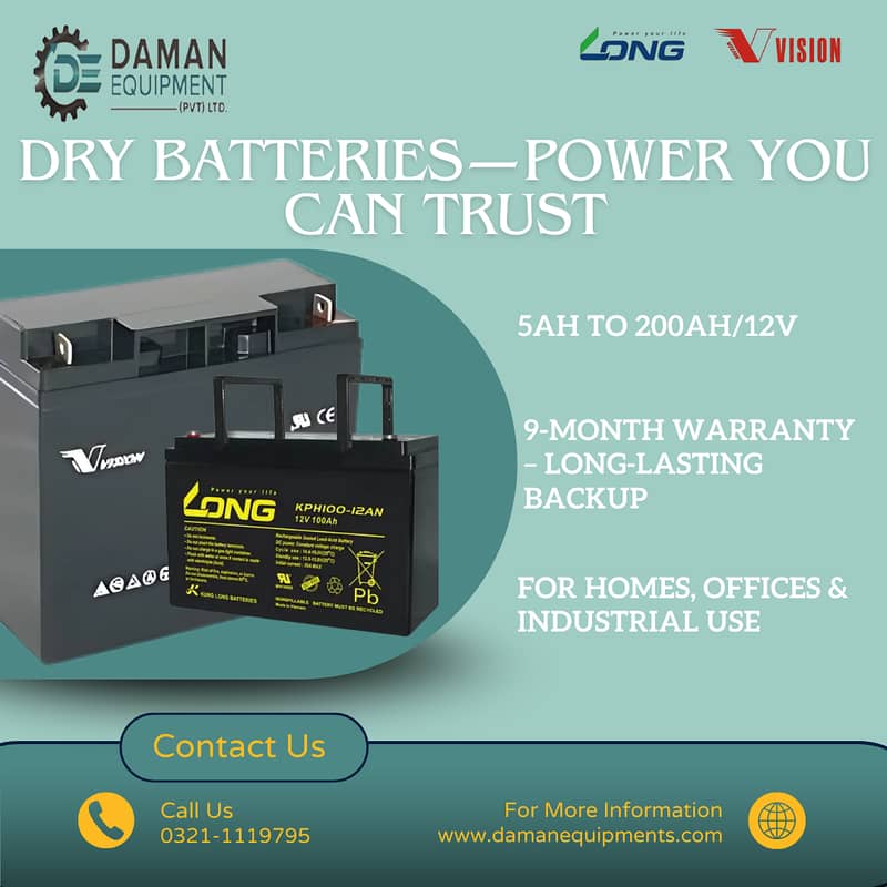 Dry Battery of long 18ah 0