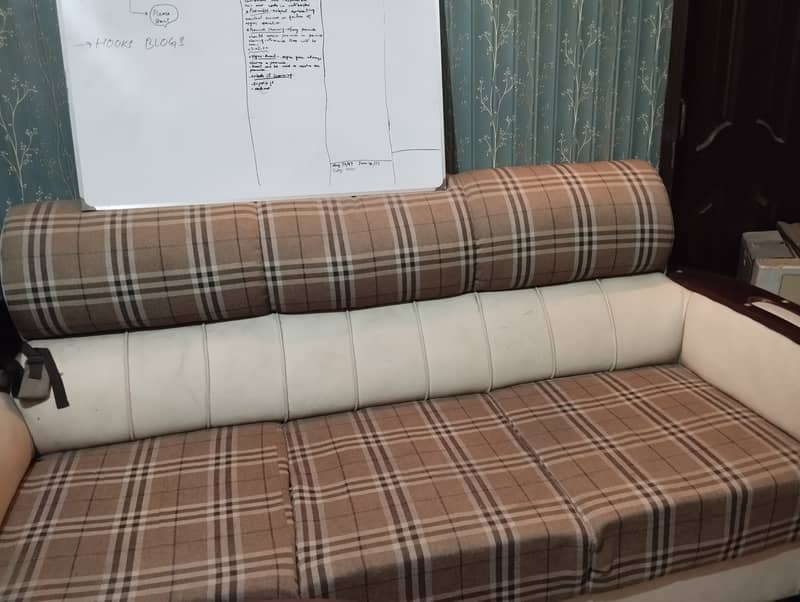 Never used like new . it's 5 seater sofa want to sale bcz no space to p 0