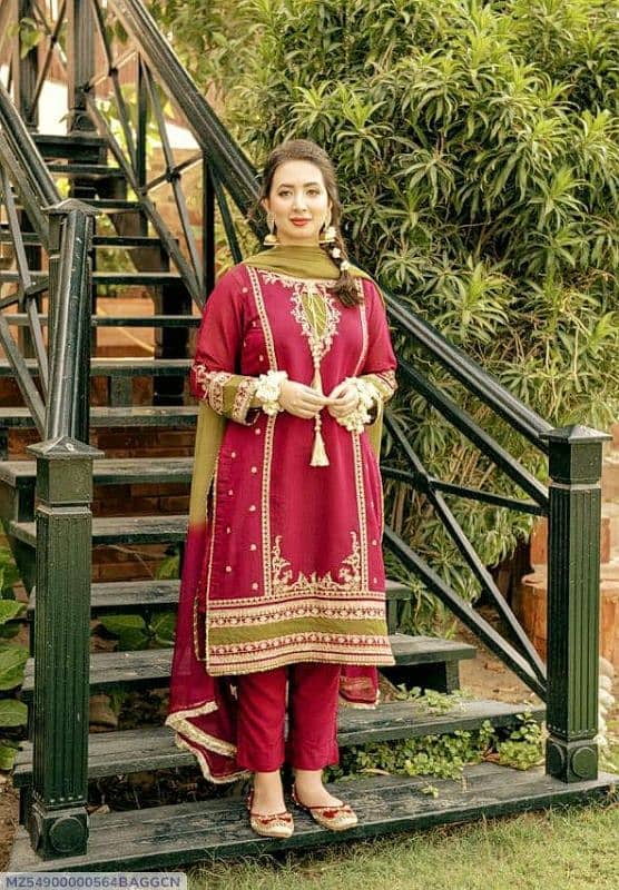 3pc embroided suit 0
