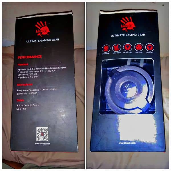 Bloody G520 gaming headset virtual 7.1 surround sound with RBG Light 3
