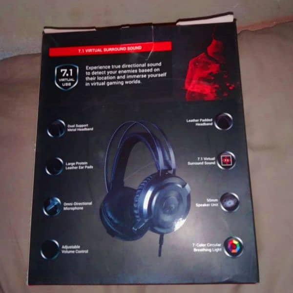 Bloody G520 gaming headset virtual 7.1 surround sound with RBG Light 6