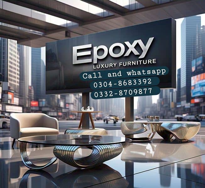 epoxy luxury dinning table. 8 seater. center table. 1