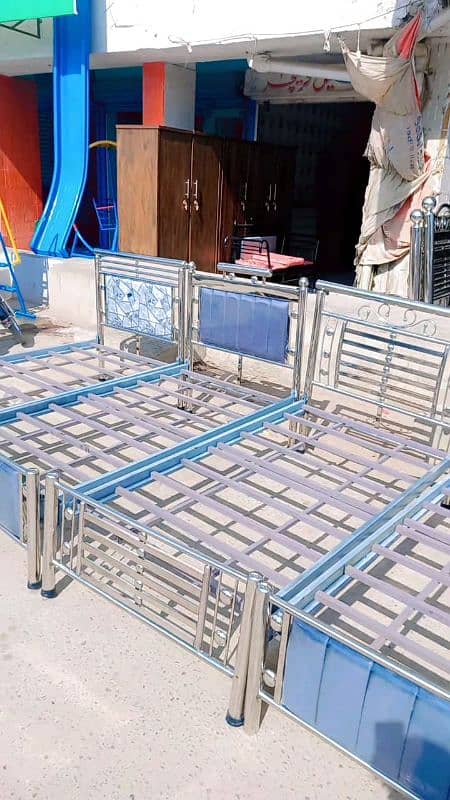 Stainless steel single beds 4