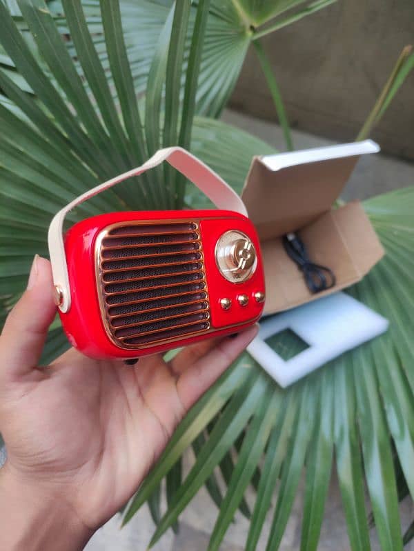 Rechargeable portable speaker Bluetooth with box and charging cable 1