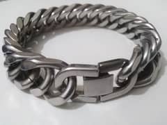 Vnox Stainless Steel Cuban Chain Bracelet For Men, Silver Colour