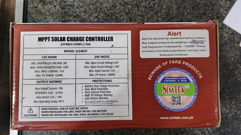 SIMTEK SOLAR CONTROLLER 70AMP 2