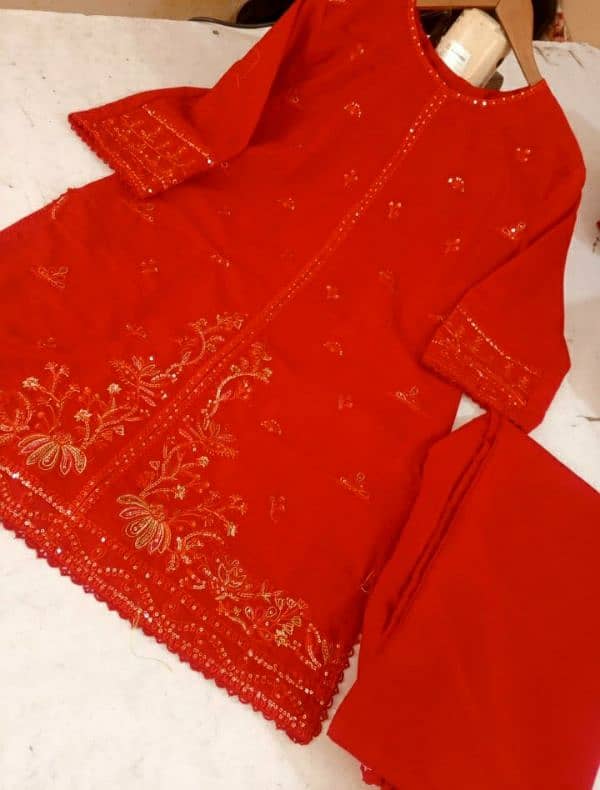 Stylish Women's stitched cotton shirt and trouser. 2pcs 1
