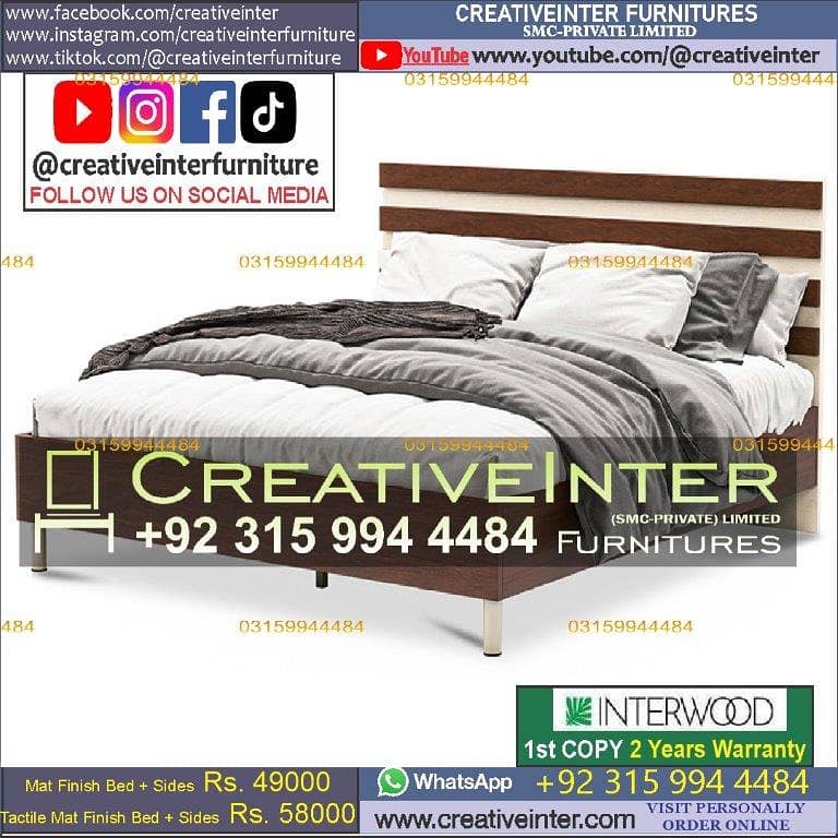 Double Bed King Size SIngle Full Size Queen Bedroom Cushion Wooden 3