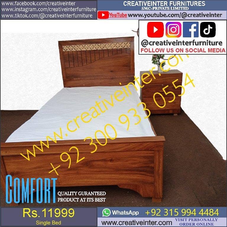Double Bed King Size SIngle Full Size Queen Bedroom Cushion Wooden 18