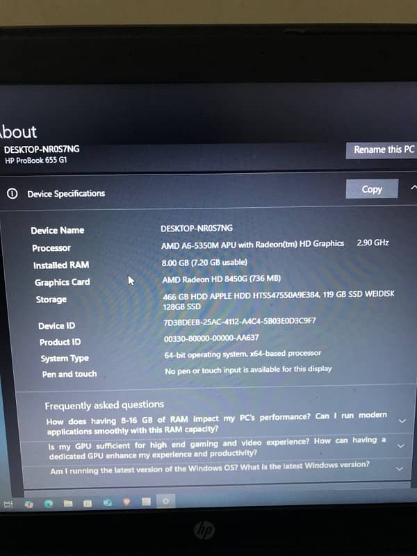 HP probook g1 655 notebook pc 0