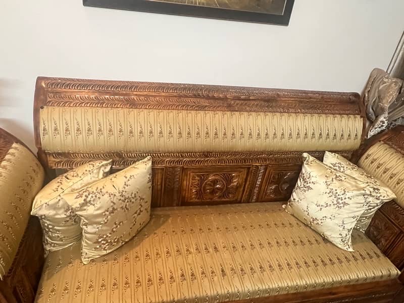 Swati style antique pure wooden sofa/sofa set 3