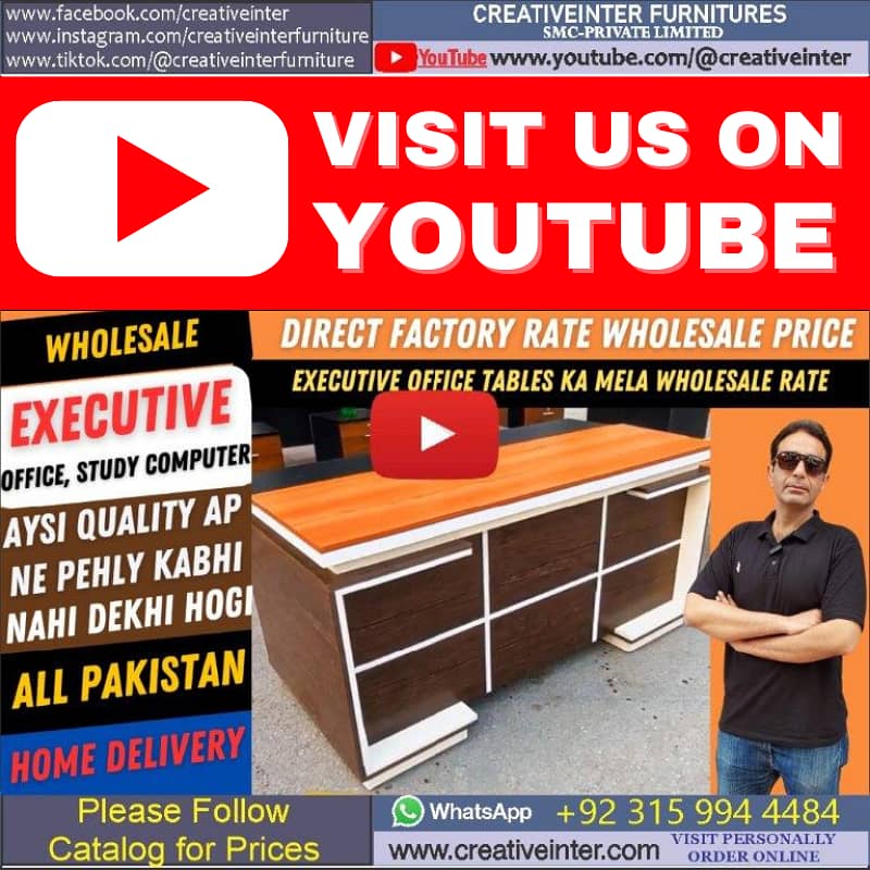 Office table 5ft ceo desk study work furniture chair sofa shop use 2