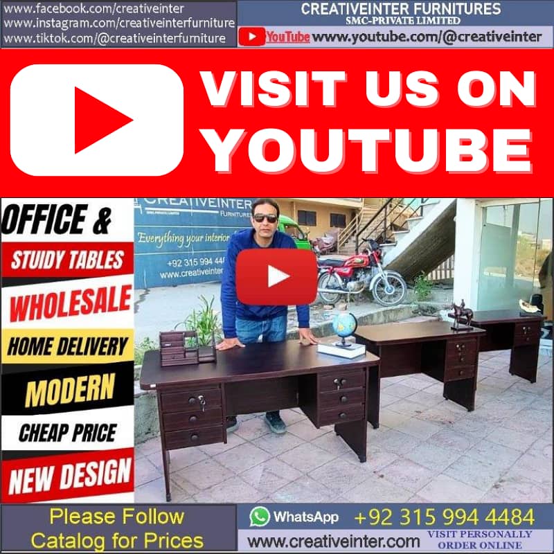 Office table 5ft ceo desk study work furniture chair sofa shop use 14